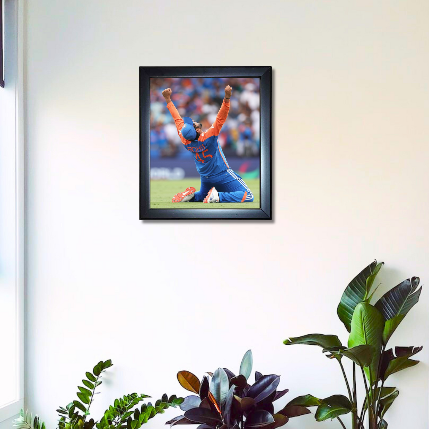 "Winning Moment Captain Rohit" 10X12 Inches Glassy Finish Photo Frame