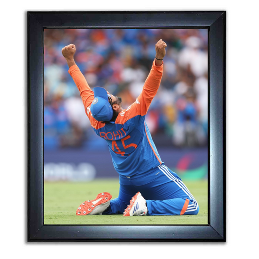 "Winning Moment Captain Rohit" 10X12 Inches Glassy Finish Photo Frame