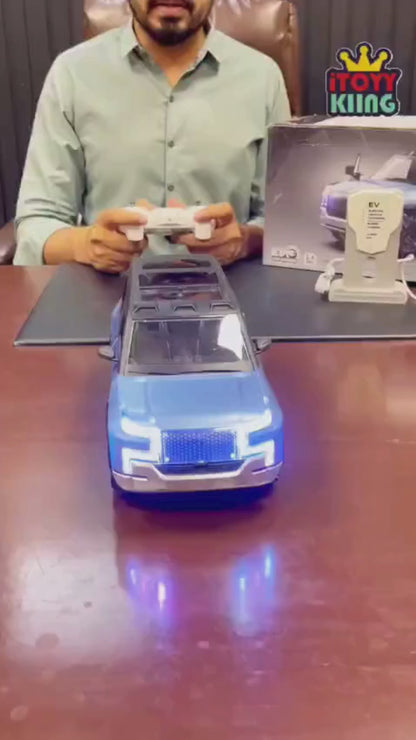 Defender 1:12 Scale Rechargeable RC Drift Car with EV Power Charging Station | Auto Parking, Remote Door Open, LED Lights & Music | Premium Remote Control Toy Car for Kids 3+ Years